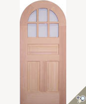C416RT entrance door in 100% solid Vertical Grain Douglas fir. Featuring true divided light insulated glass and raised panels.