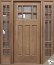 G117 / S17 entrance unit in African mahogany with true divided light insulated glass.