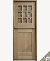 DD200 Dutch entrance door in Quarter sawn white oak with bullseye glass.