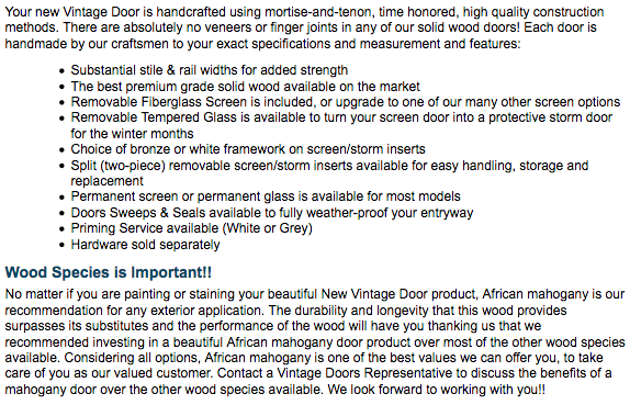 Craftsman Screen & Storm Doors - Vintage Doors