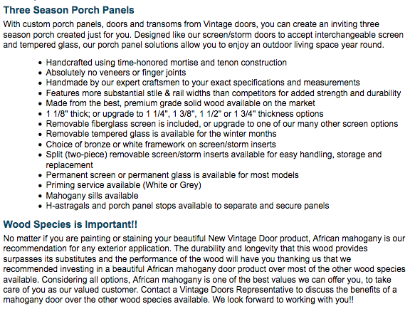 Louver Porch Enclosures for Three Season Porches - Vintage Doors