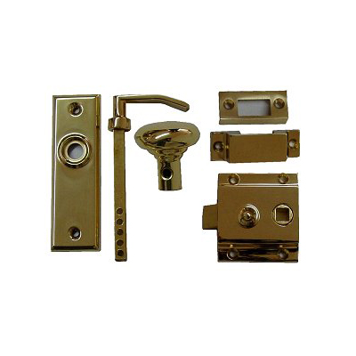 Surface Mount Lever, Storm Door Handle with Deadbolt , Brass/White